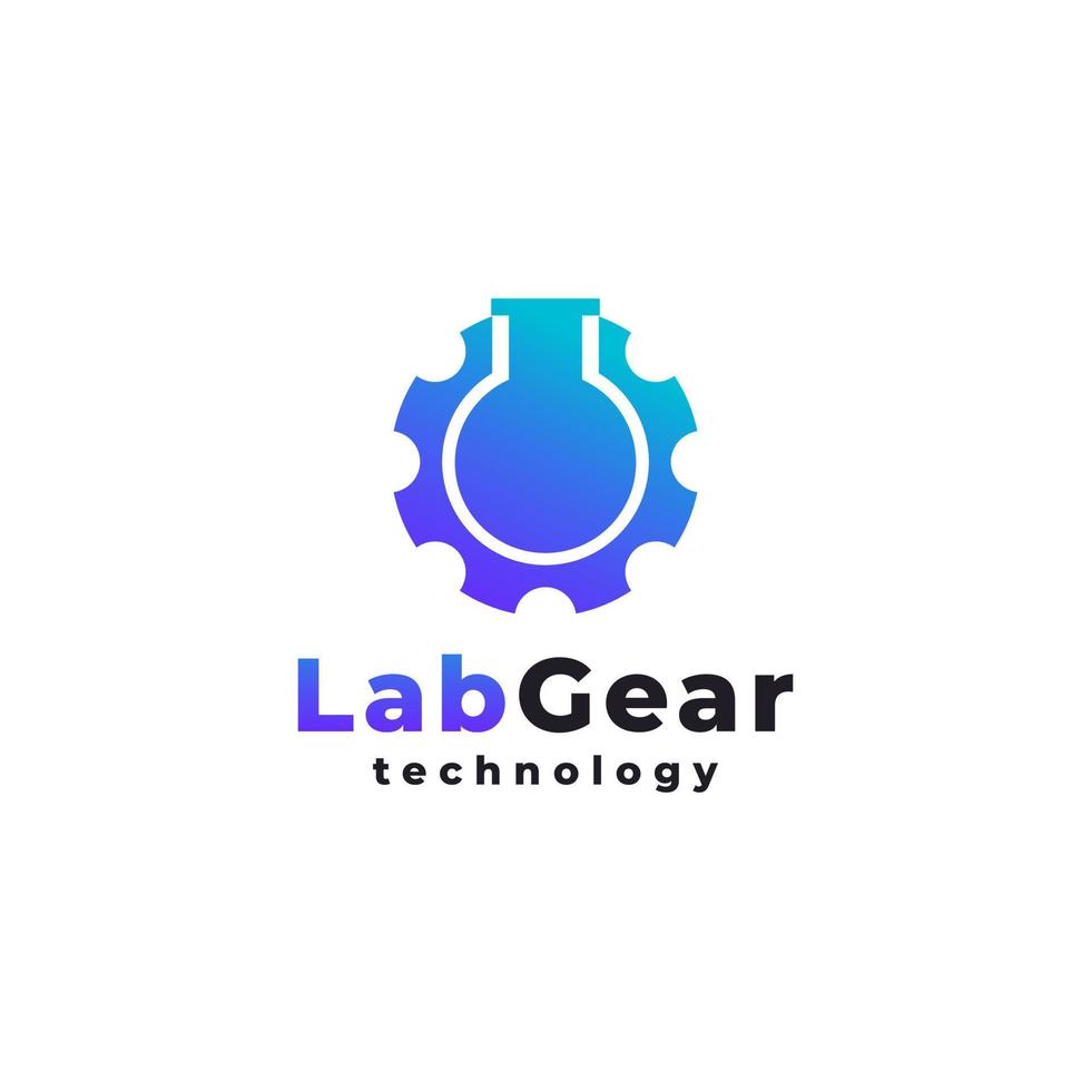 Gear Lab laboratory glass Logo Design Inspiration vector