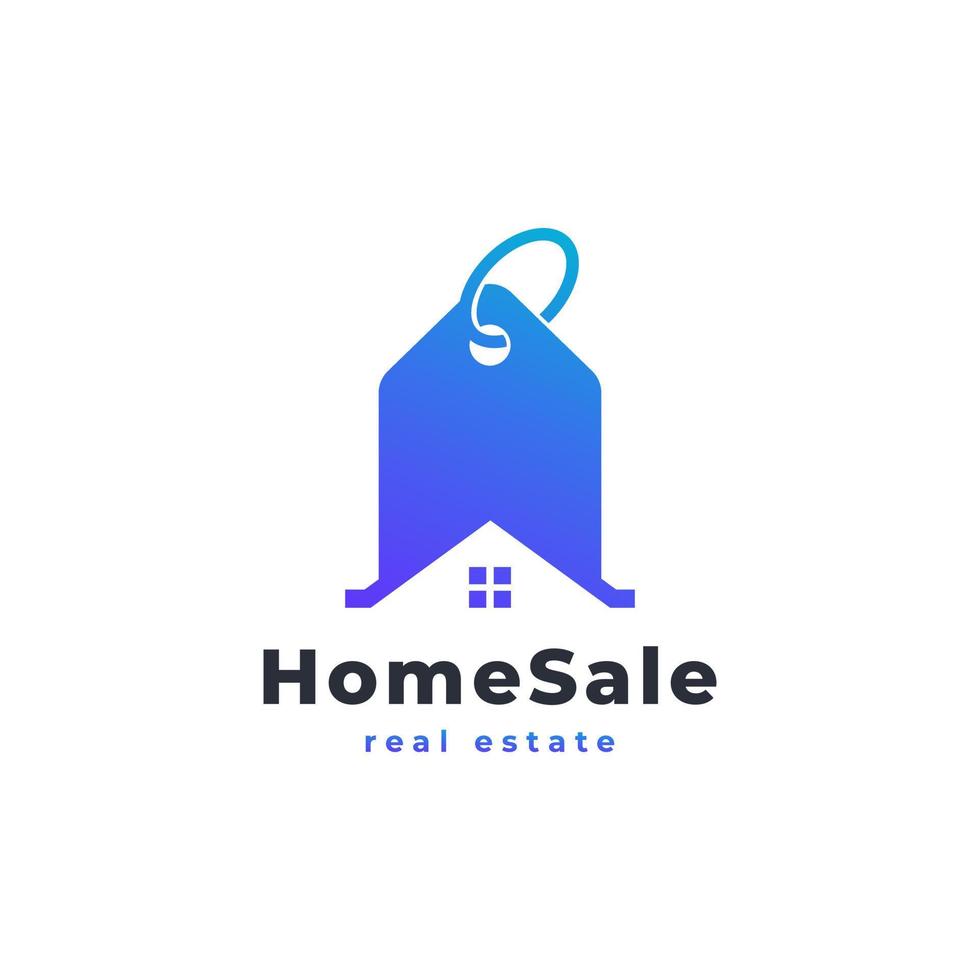 logotipo de venta de casa moderna. combinación de logotipo de venta de casa y etiqueta de precio. adecuado para el icono de bienes raíces vector