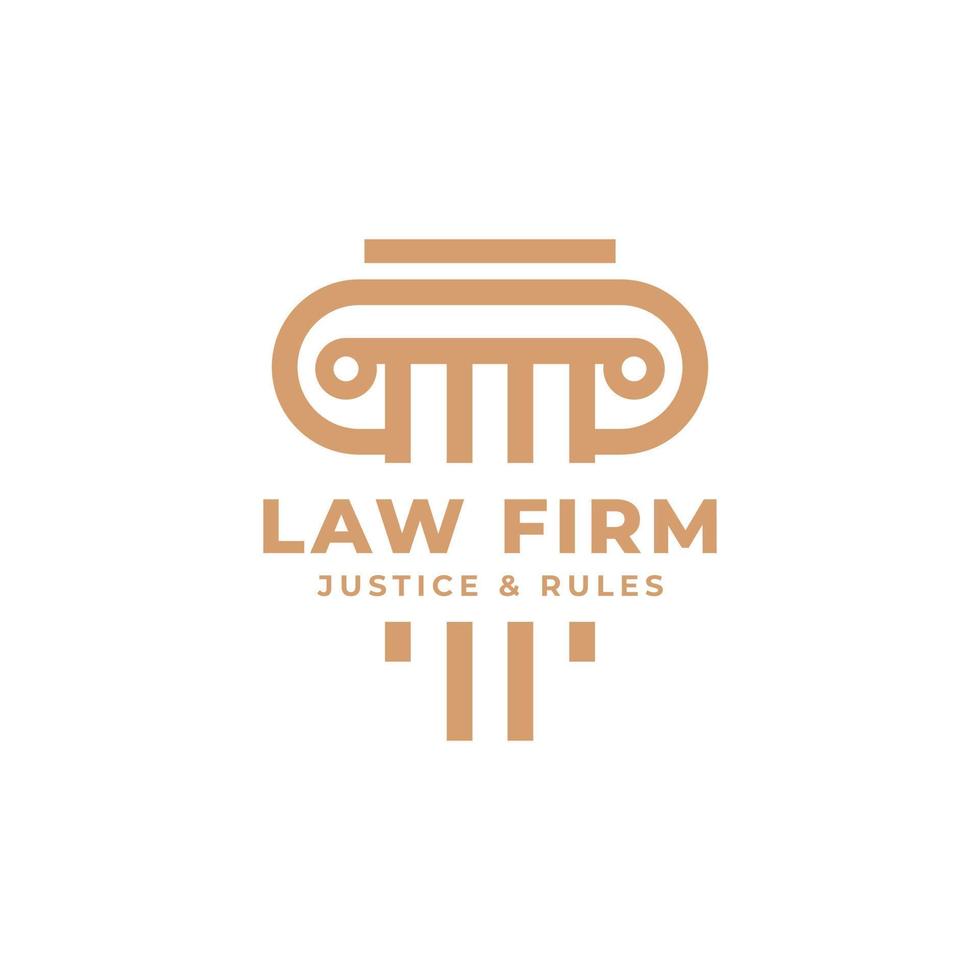 inspiración para el diseño del logotipo de la columna del pilar del bufete de abogados de justicia vector