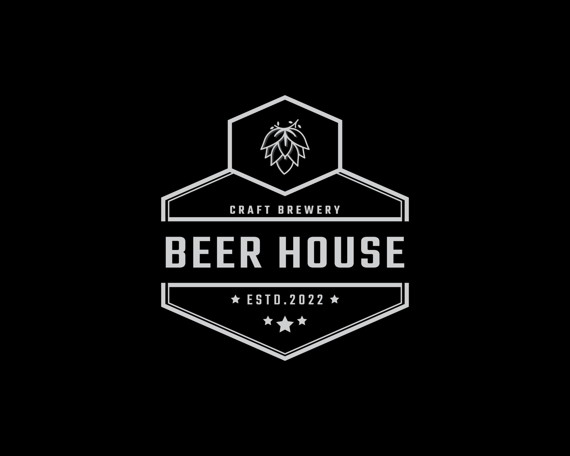 Vintage Retro Badge Emblem Beer Brewery with hop Logo for Beer House