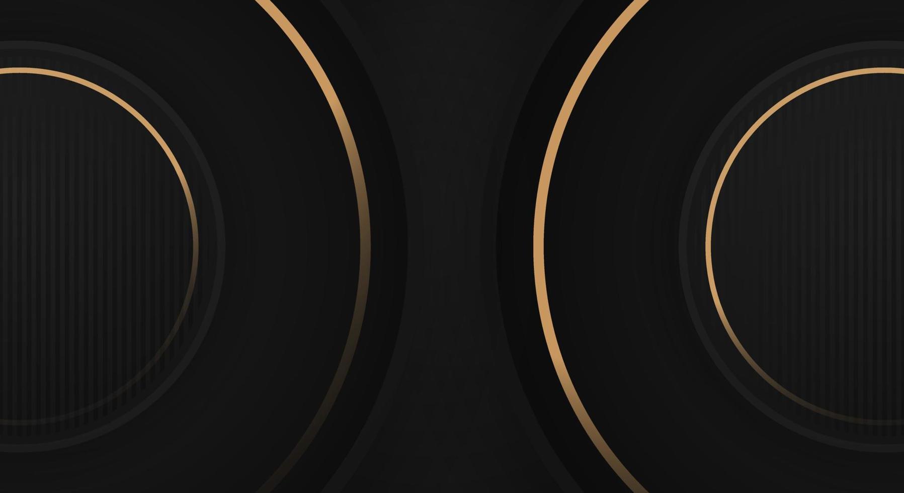Abstract 3D Background Circle Golden Dark Black Papercut Layer with Copy Space for Text or Message vector