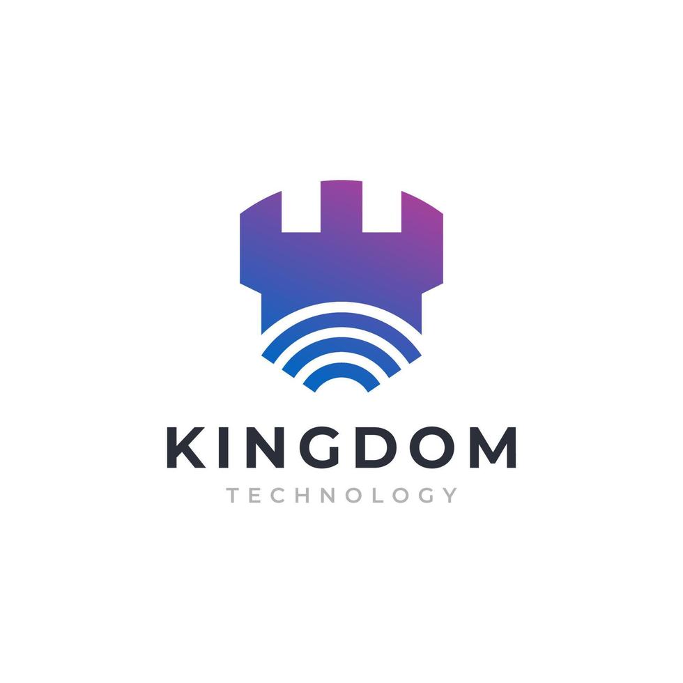 Internet Wireless with Castle Logo Technology Concept vector