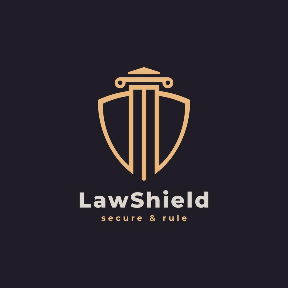 Pillar Law Legal Firm with Shield Logo Design Inspiration vector