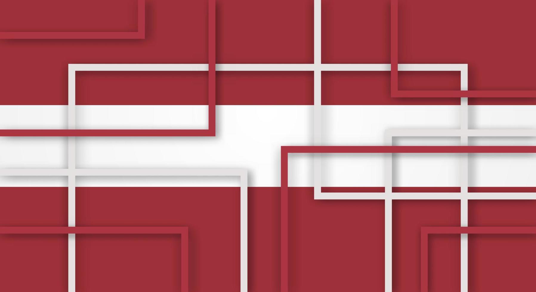 Abstract Geometric Square Stripes Lines Papercut Background with Flag of Latvia vector