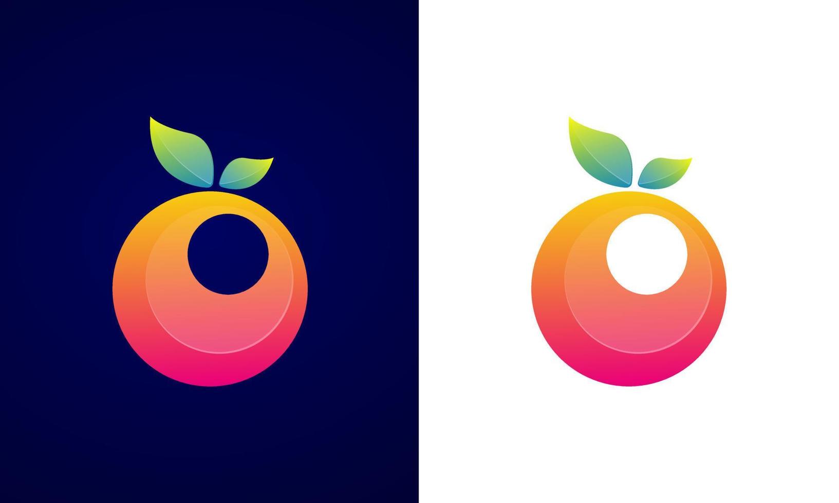 gradientes de logotipo de fruta naranja color 3d para negocios de empresa o marca personal vector