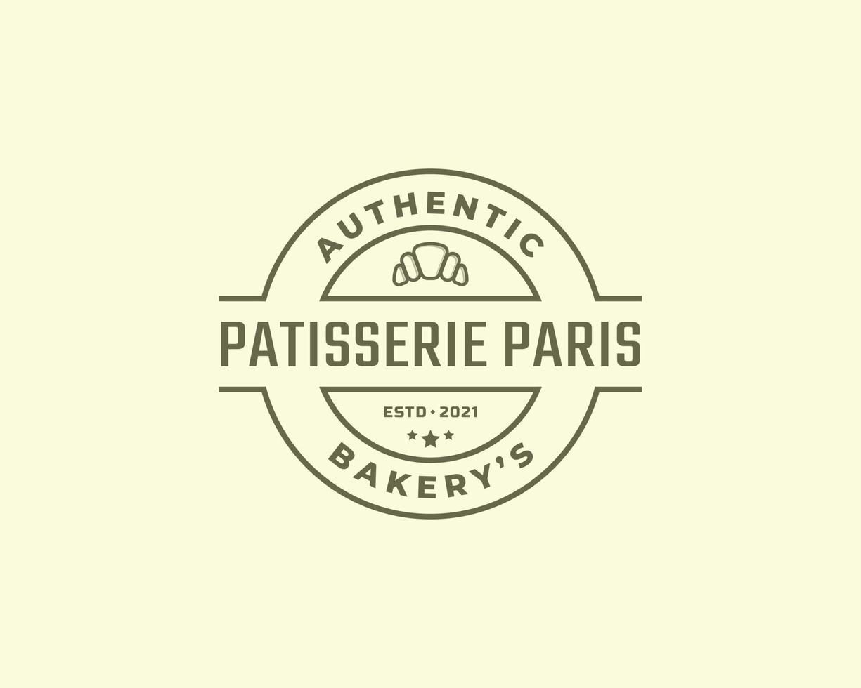 Vintage Retro Badge Pastry Bakery Vector Logo Template Element