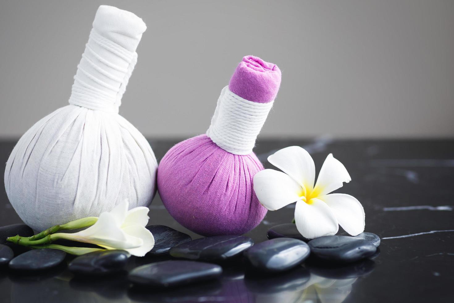 Different tools for asian massage on the table photo