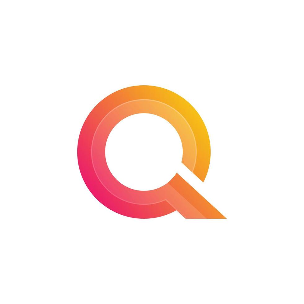estilo colorido degradado del logotipo de la letra q para el negocio de la empresa o la marca personal vector