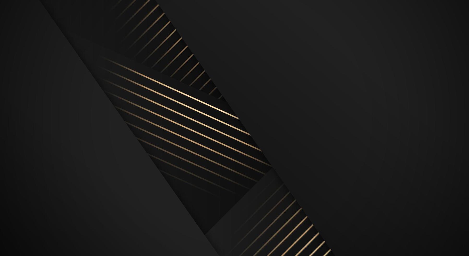 Luxury Stripes Golden Lines Diagonal Overlap on Black Background with Copy Space for Text vector