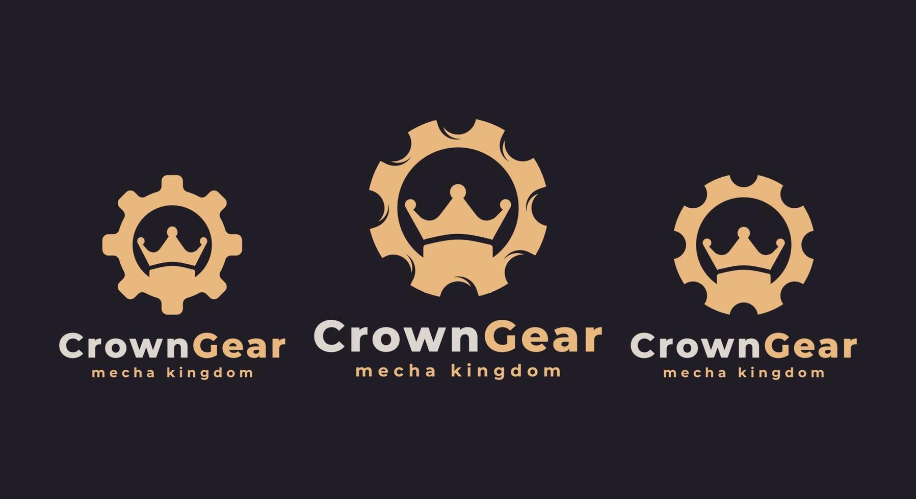 engranaje corona rey reina auto cogweel real logotipo diseño inspiración vector
