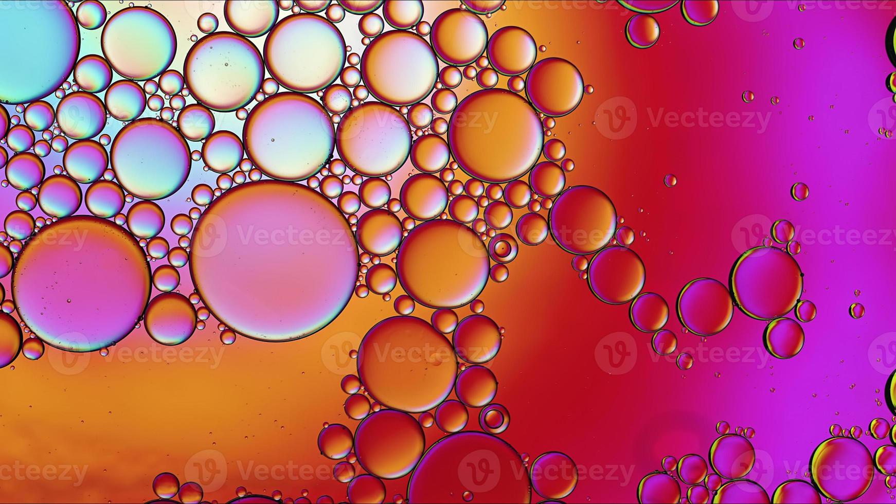 Abstract Colorful Food Oil Drops Bubbles and spheres Flowing on Water Surface photo