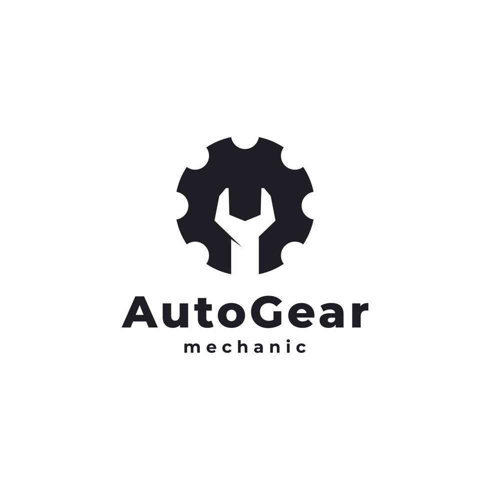 Spanner Wrench Gear Logo Engineering Mechanical Tools. Suitable for Automotive Garage Icon vector