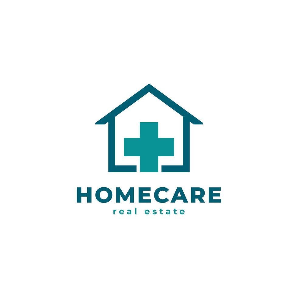 Hospital Logo. House with Cross Plus Sign Combination for Healthcare and Medical Logos vector