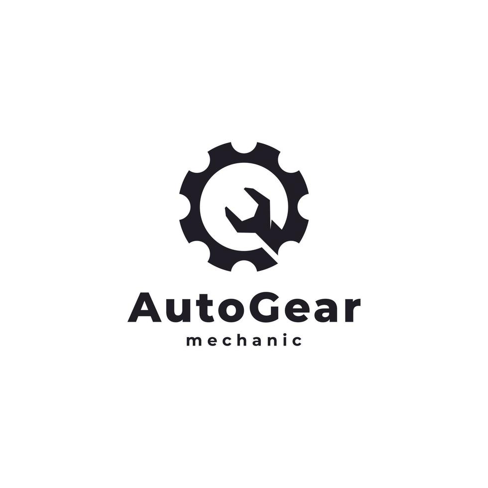 Spanner Wrench Gear Logo Engineering Mechanical Tools. Suitable for Automotive Garage Icon vector
