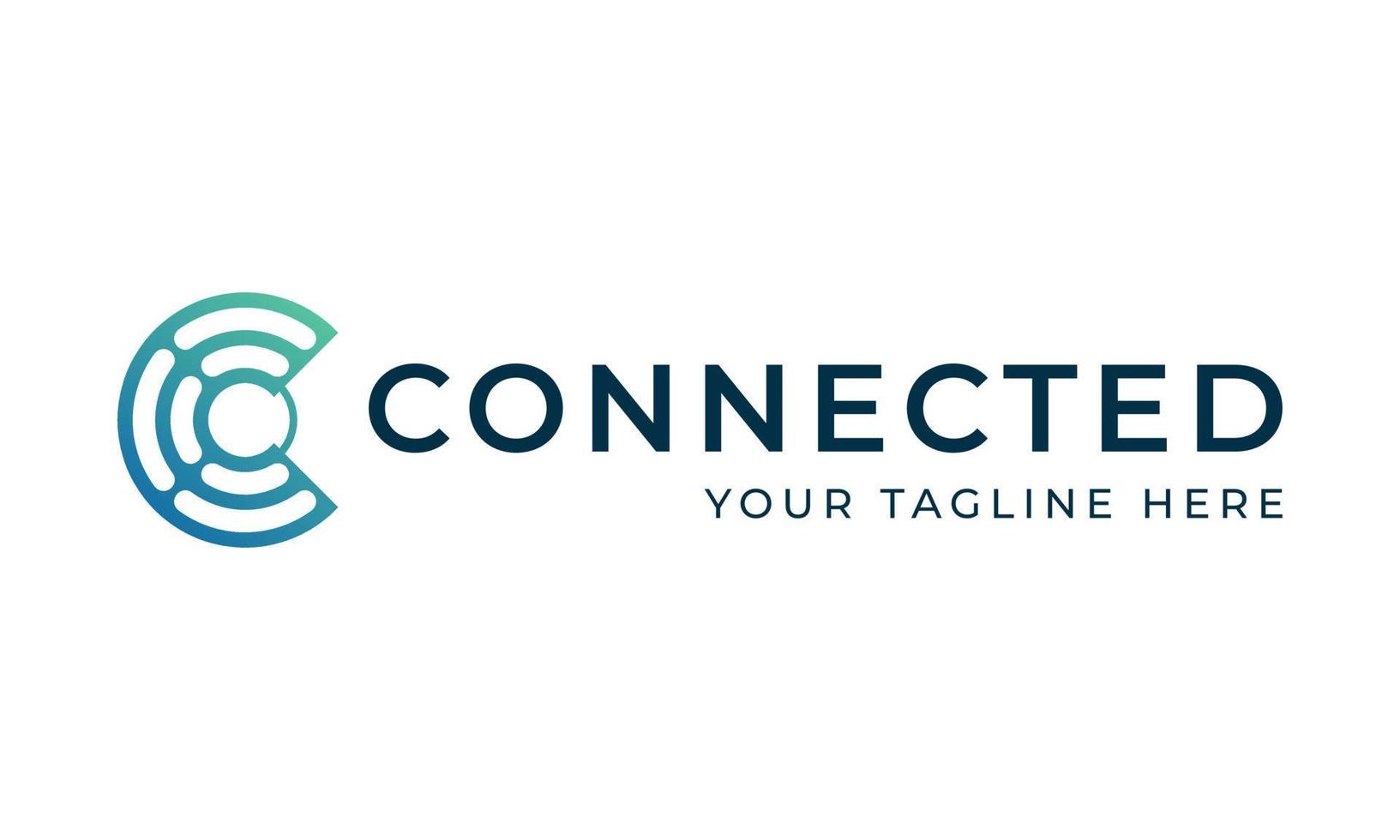 Letter C Connecting Connect Logo Design Inspiration vector