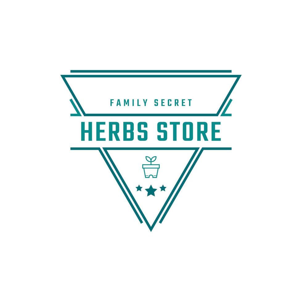 Vintage Retro Badge Emblem Garden and Farm Logo Design Linear Style vector