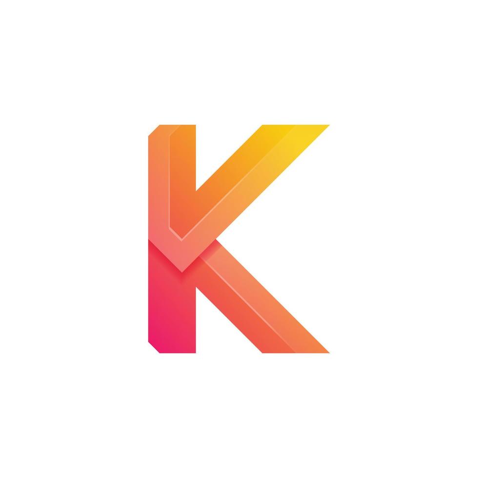 estilo colorido degradado del logotipo de la letra k para el negocio de la empresa o la marca personal vector