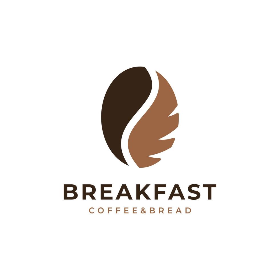 Coffee and Bread Coffee Bean Logo Design Inspiration vector