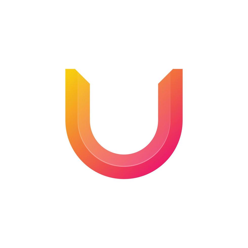 Letter U Logo Gradient Colorful Style for Company Business or Personal Branding vector