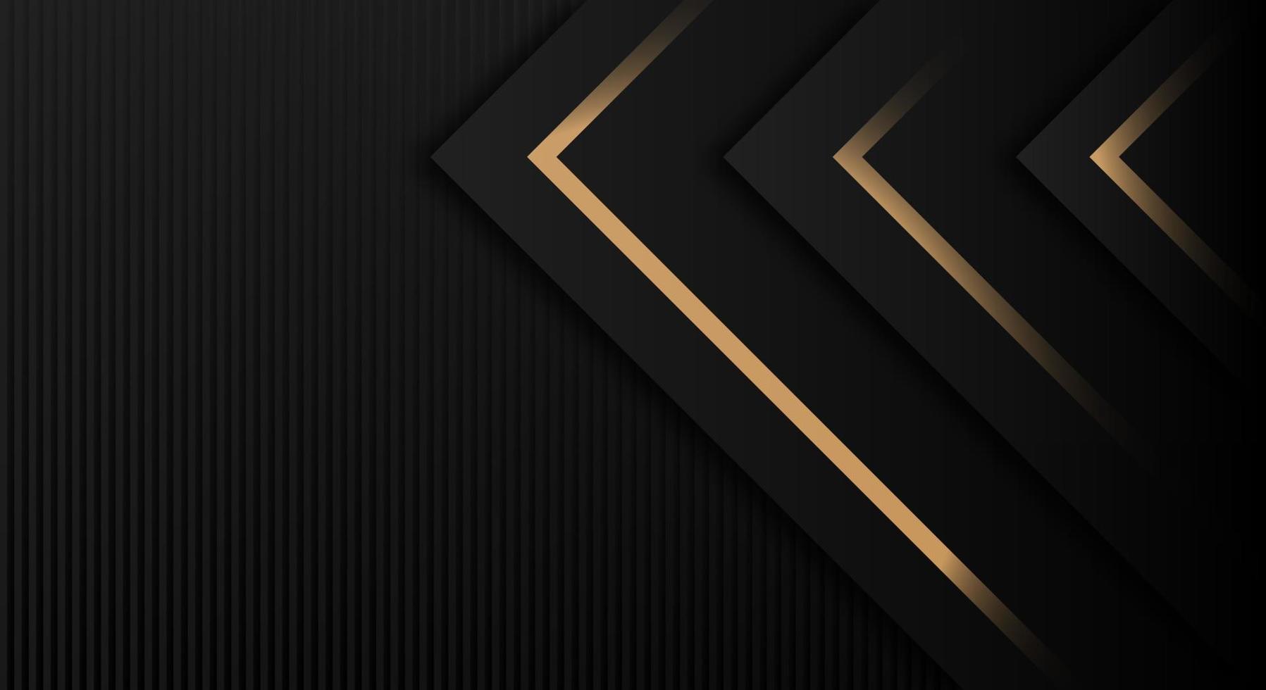 Abstract Golden Lines on Black Background. Luxury Universal Geometric Triangle Black Friday Banner vector