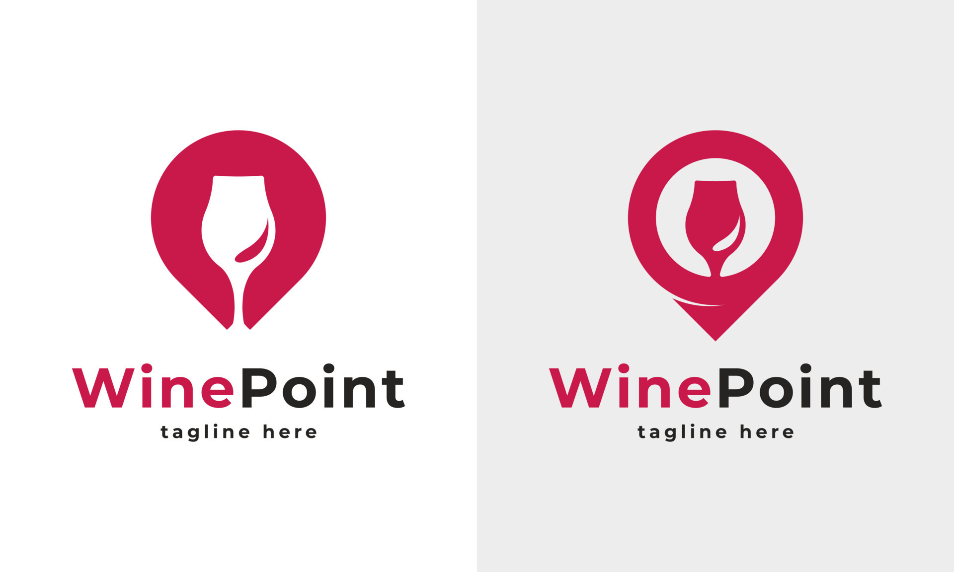 Wine Point Logo. Wine Glass and Pin Location Logo Combination. Suitable