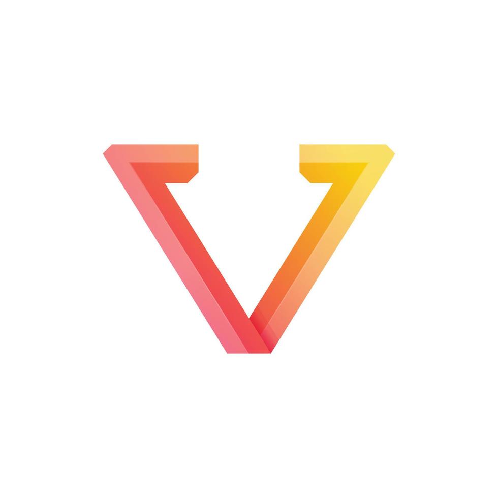 estilo colorido degradado del logotipo de la letra v para el negocio de la empresa o la marca personal vector