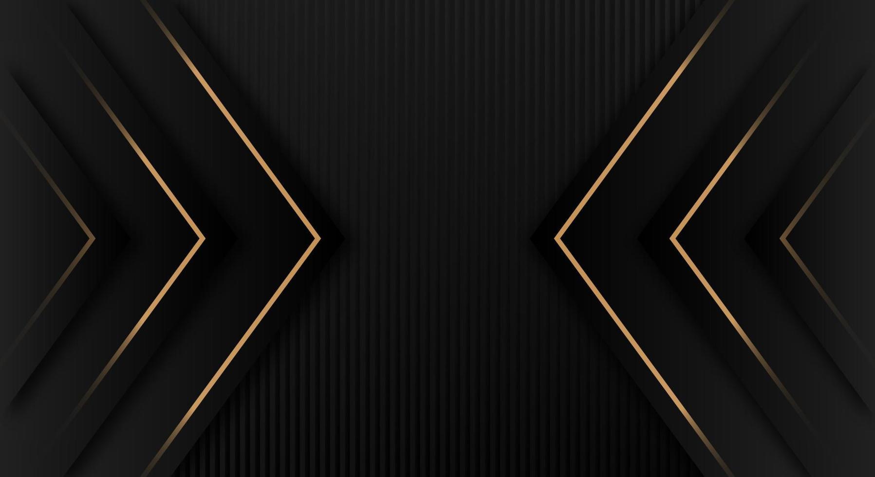 Abstract Golden Lines on Black Background. Luxury Universal Geometric Triangle Black Friday Banner vector