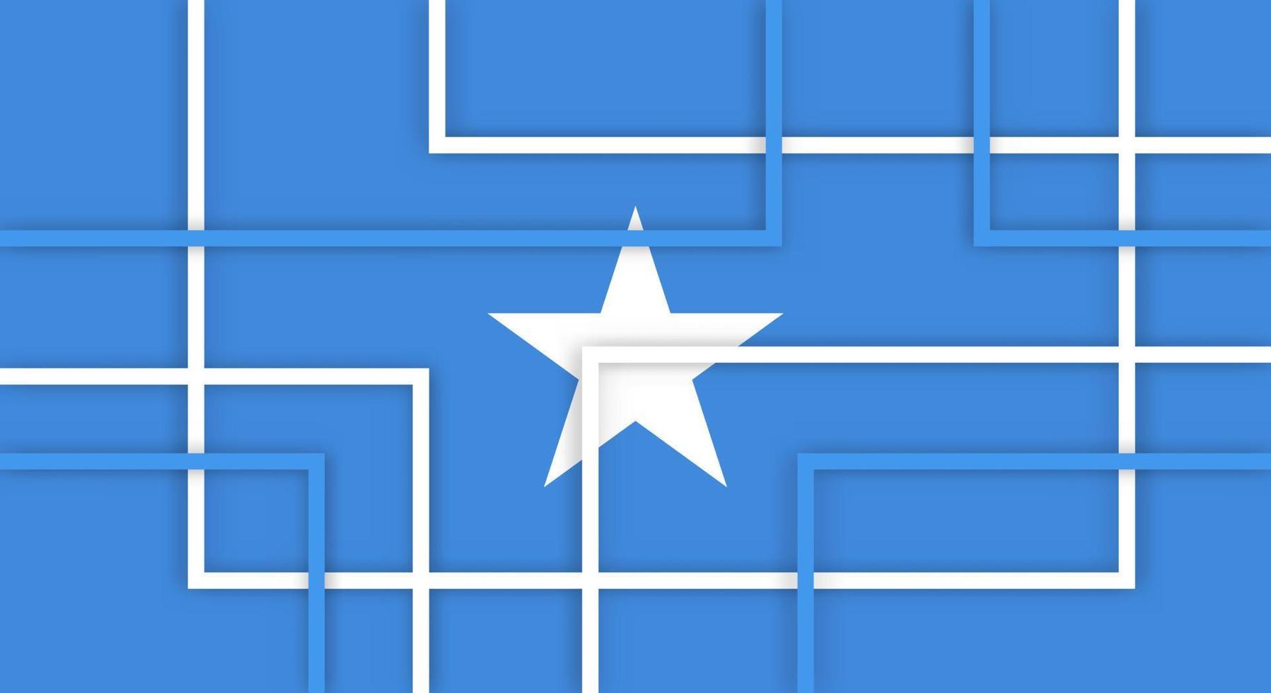 Abstract Geometric Square Stripes Lines Papercut Background with Flag of Somalia vector