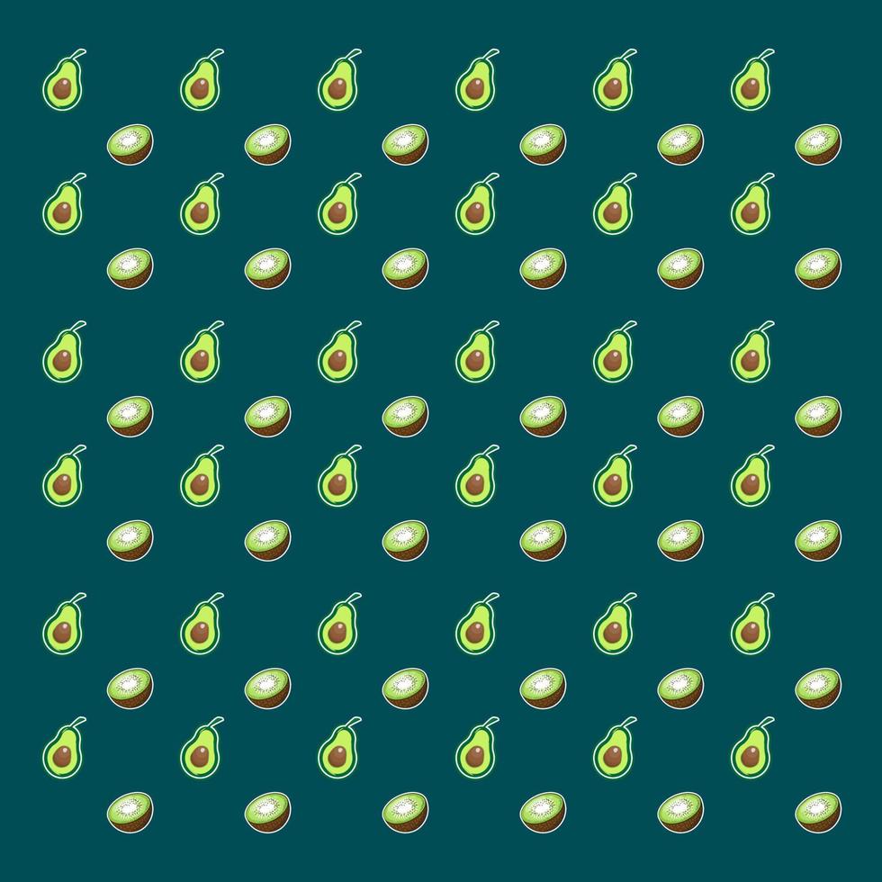 avocado and kiwi pattern theme vector background.