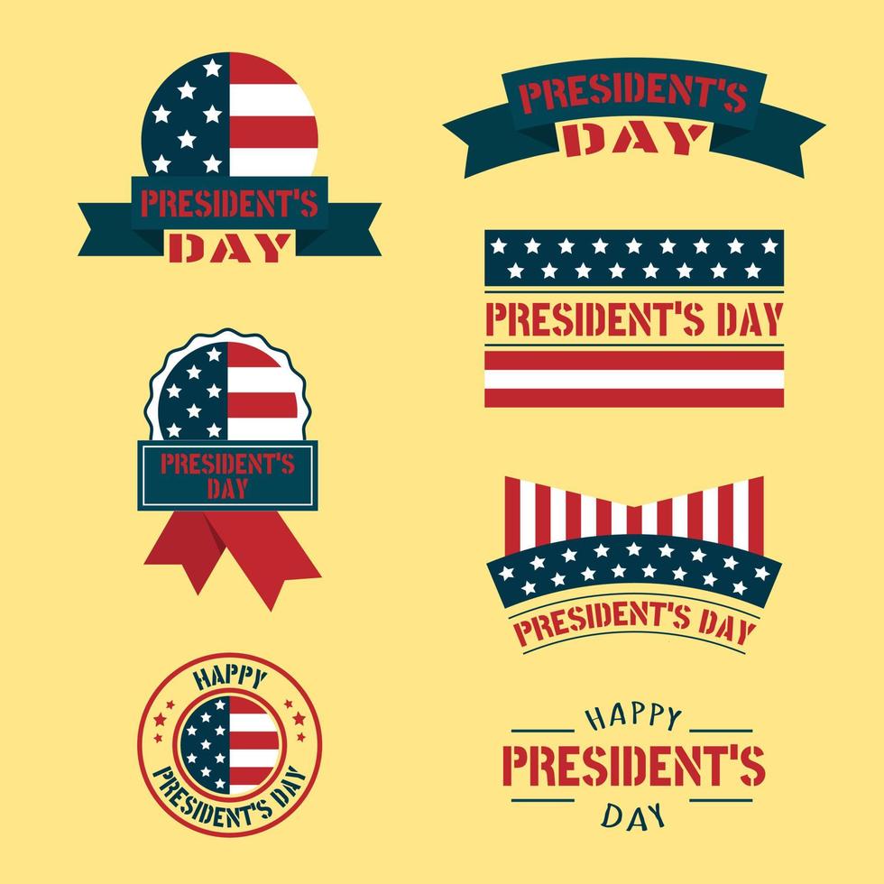 Set of President's Day logo vector