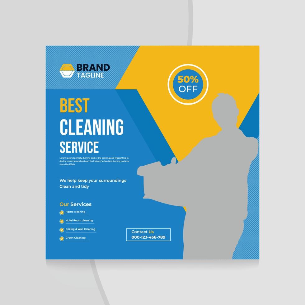 Best cleaning service for home social media post and web template vector