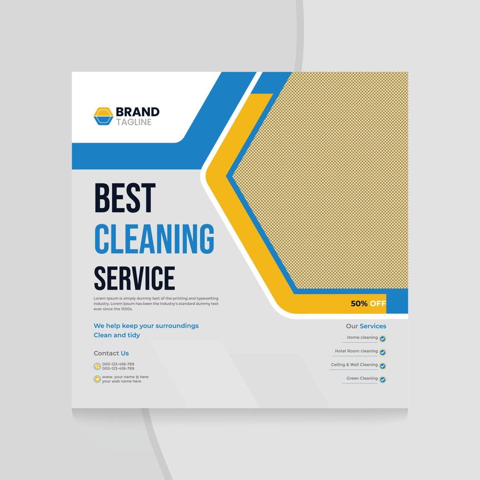 Best cleaning service for home social media post and web template vector