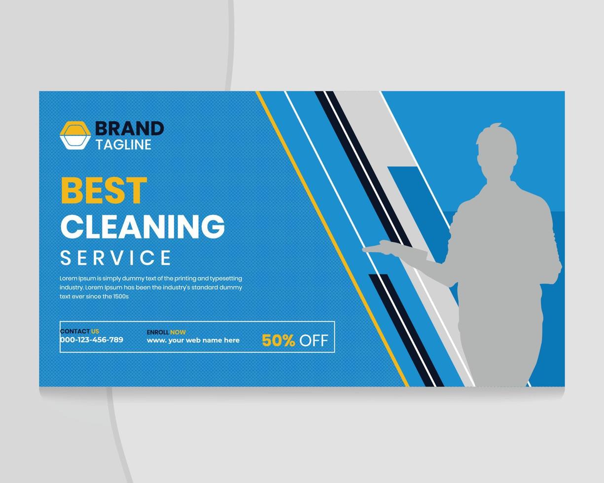 Best cleaning service for video thumbnail and web banner Template vector