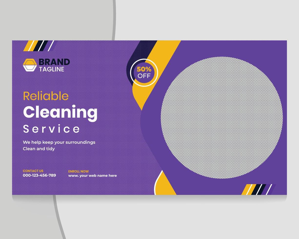 Best cleaning service for video thumbnail and web banner Template vector