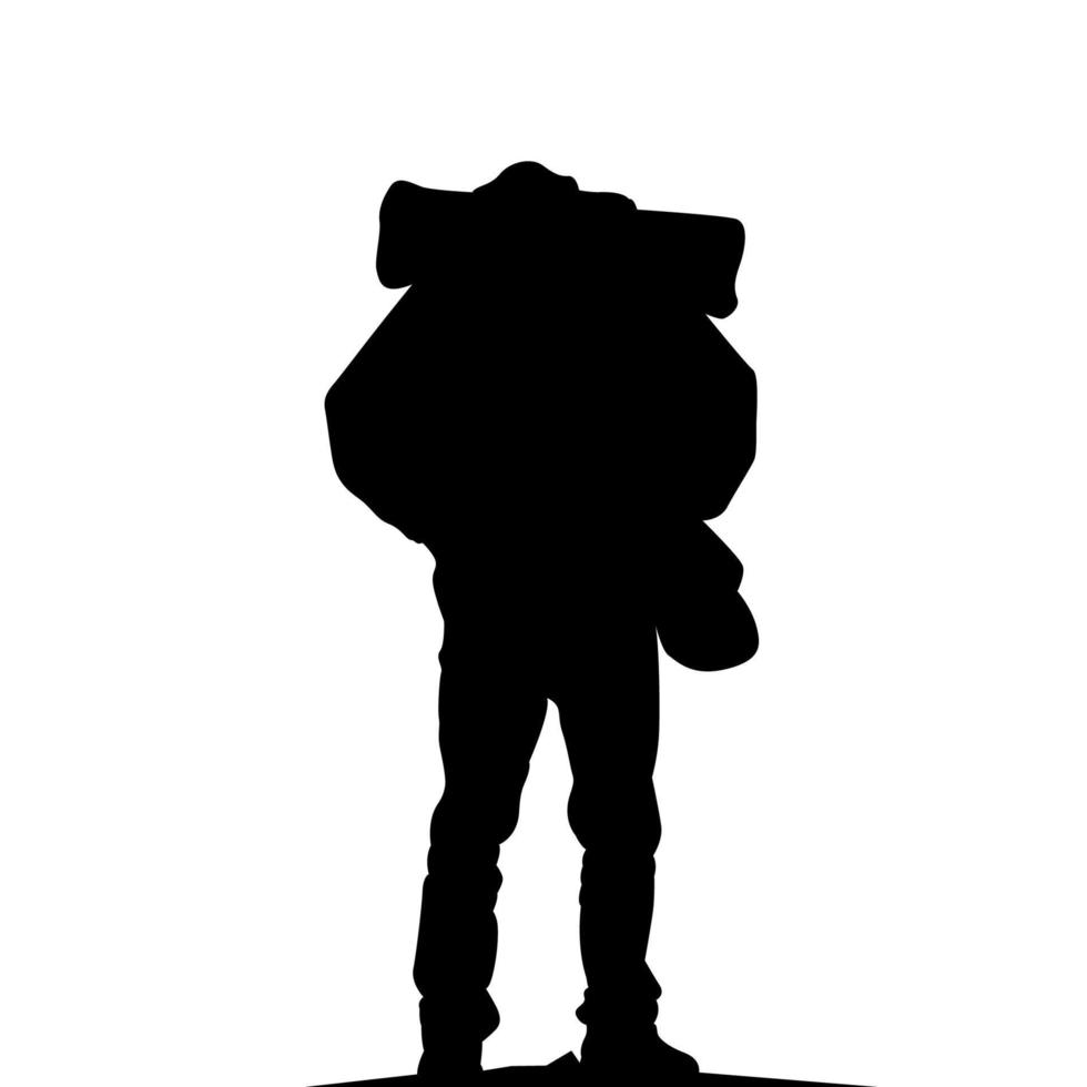 Hiker Silhouettes. hiking man with rucksacks silhouette. People with backpack vector silhouettes. mountaineer climber hiker people. Backpacker.