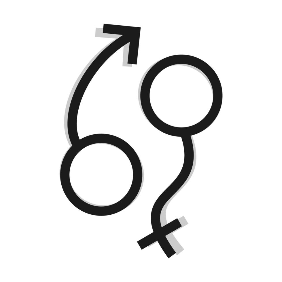 iconos femeninos masculinos. símbolos masculinos y femeninos. icono de sexo femenino y masculino. icono de género de pareja. vector de símbolo de género.