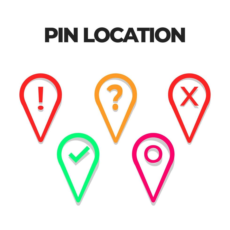 Location, pin, pointer icon symbol design. true location icon. wrong Location icon. vector