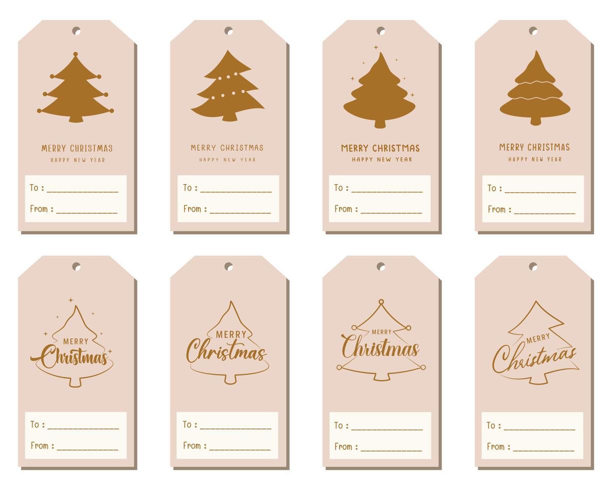 Merry Christmas and Happy New Year gift tags, greeting cards and more. vector