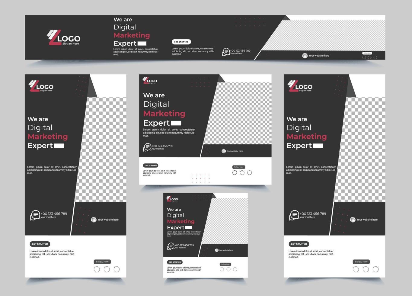 plantilla de conjunto de banner web corporativo y vector gratis