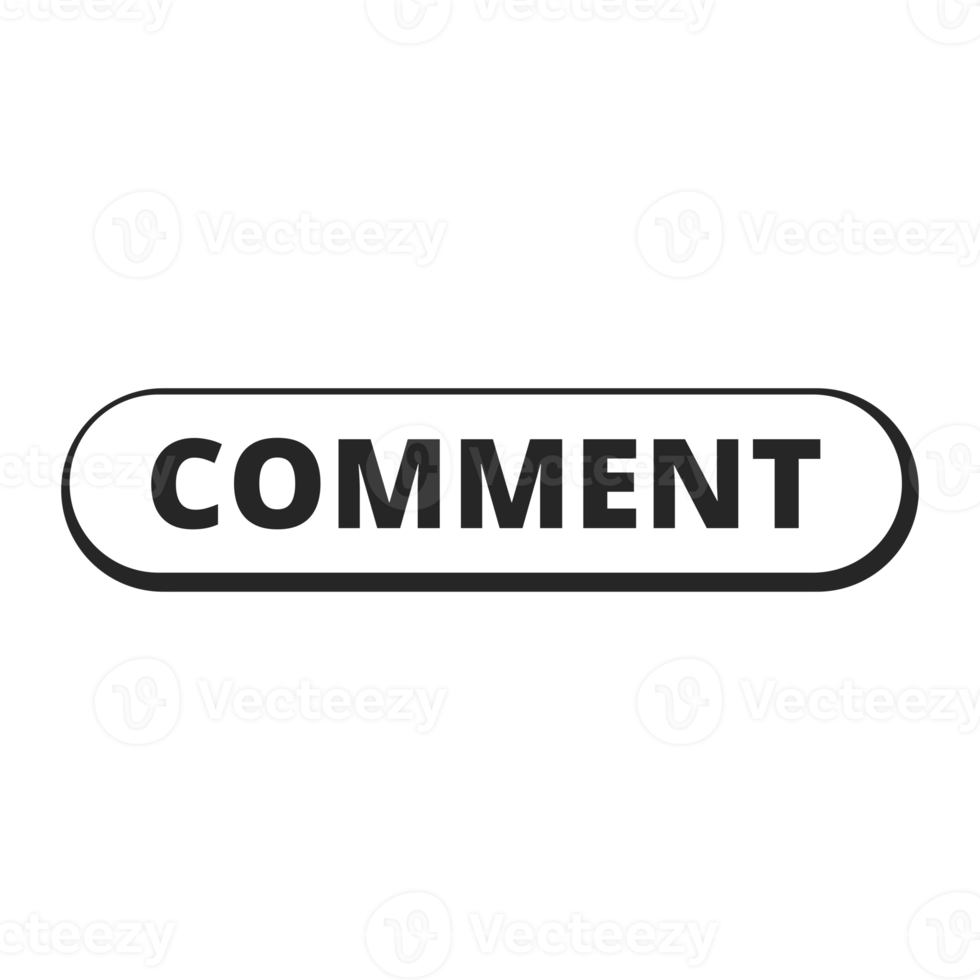 comic style comment text icon with transparent background. png file