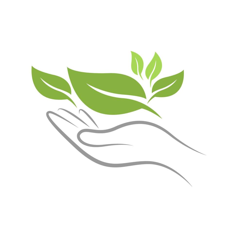 Tree hand logo icon design vector