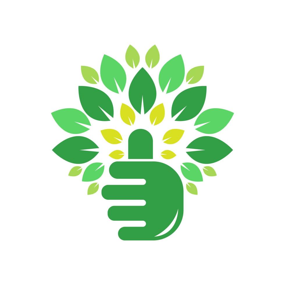 diseño de icono de logotipo de mano de árbol vector