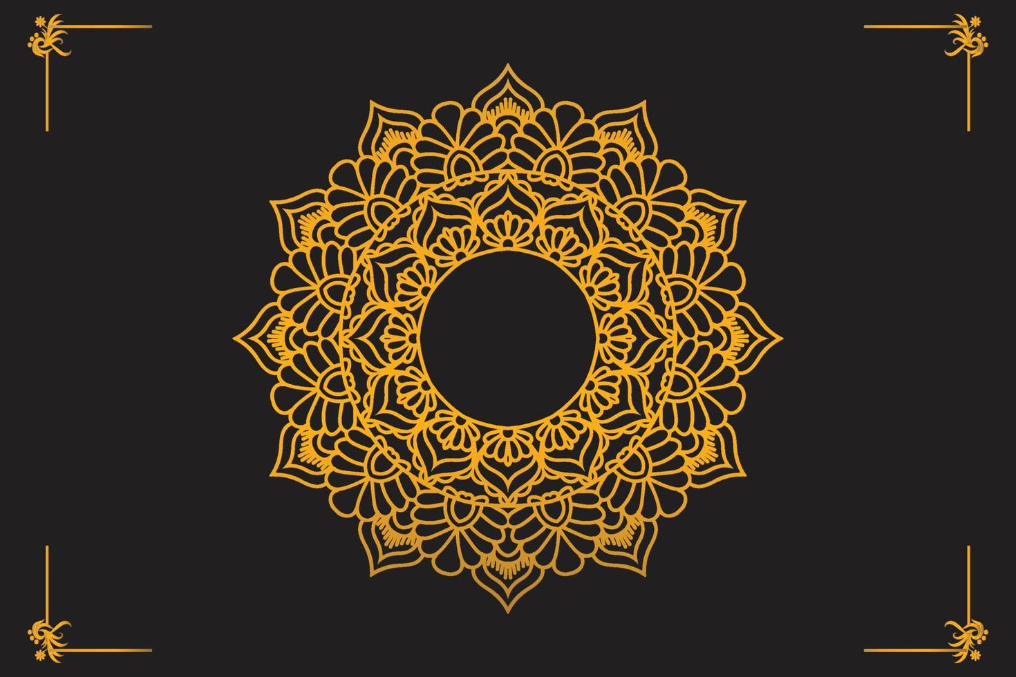 Circular pattern geometric Luxury mandala for Alpona, Henna, Mehndi, tattoo, decoration. vector