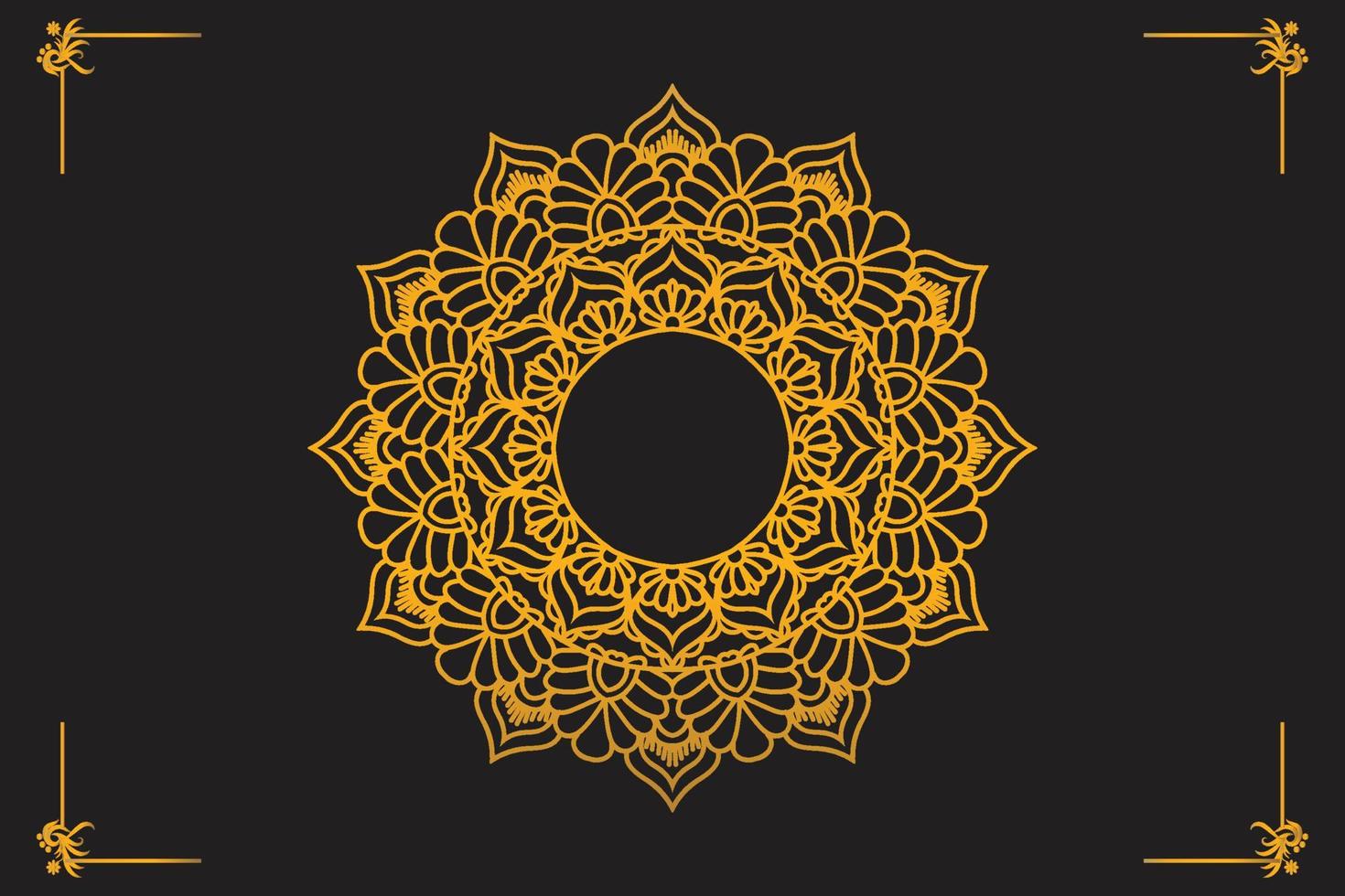 Circular pattern geometric Luxury mandala for Alpona, Henna, Mehndi, tattoo, decoration. vector