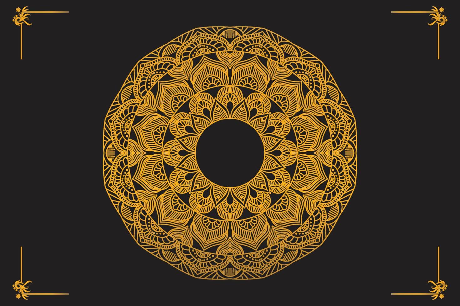 Circular pattern geometric Luxury mandala for Alpona, Henna, Mehndi, tattoo, decoration. vector