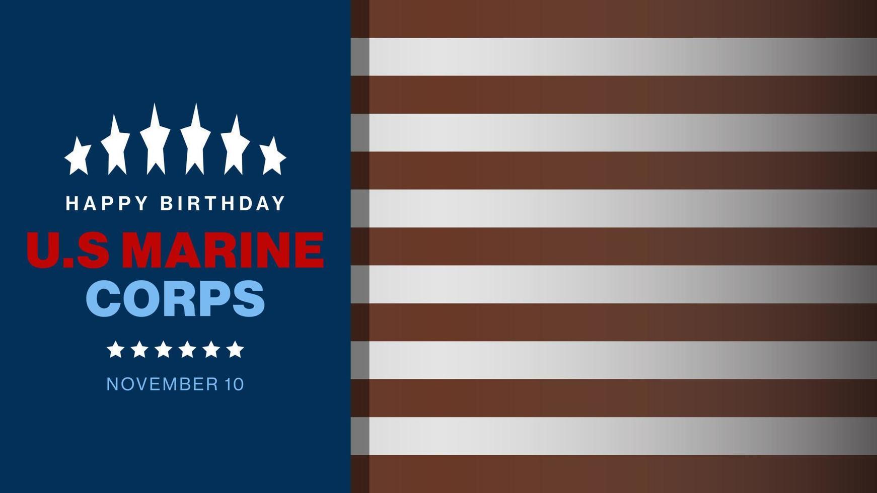 fondo de cumpleaños del cuerpo de marines de EE. UU. con área de espacio en blanco. vector