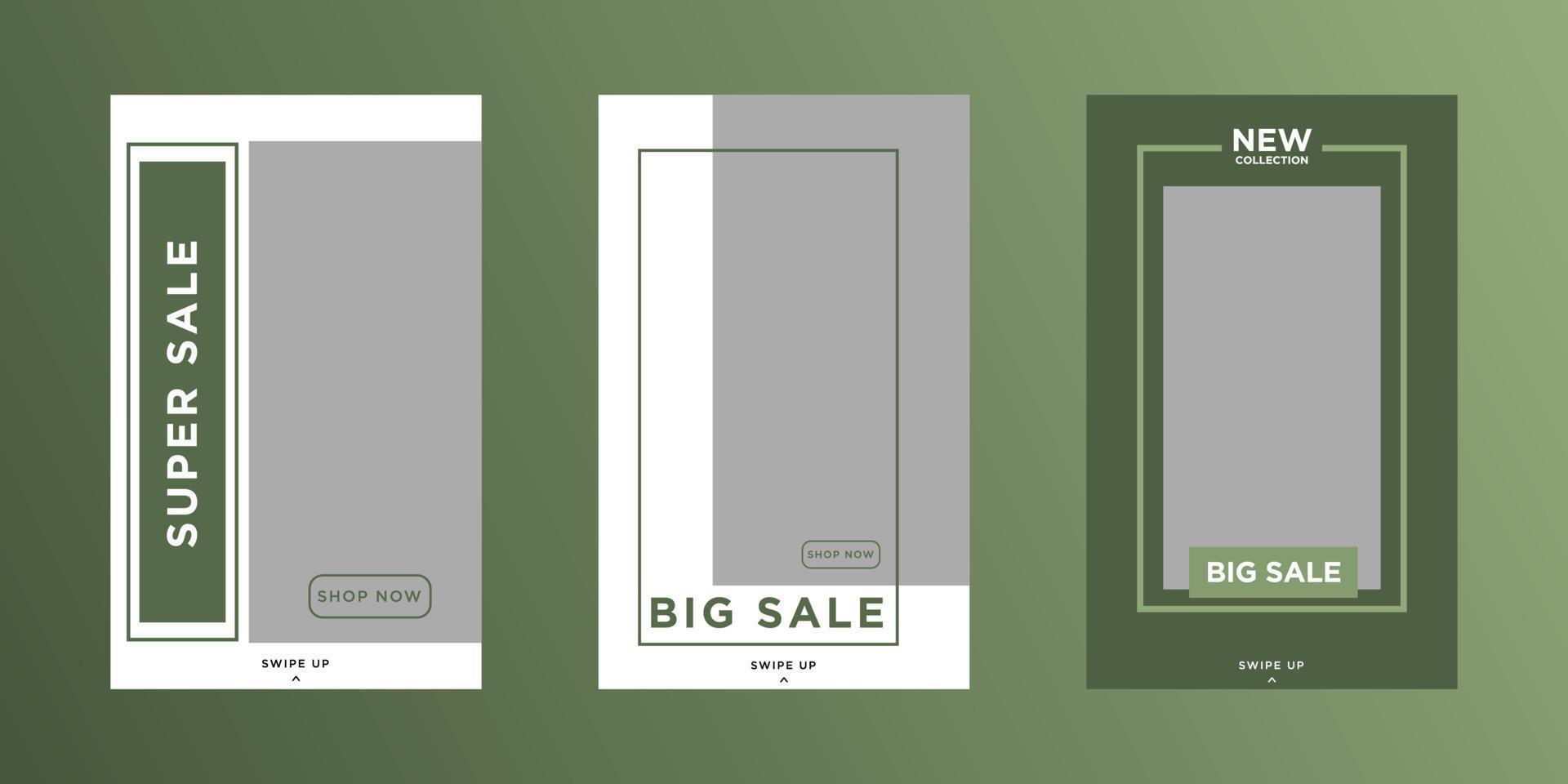 minimalist social media story banner set design vector