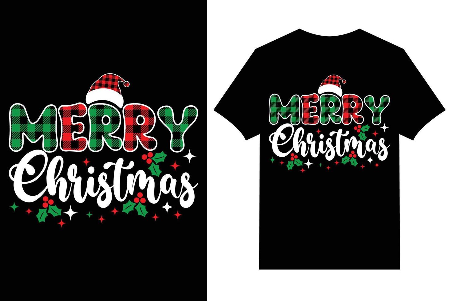 Christmas Typographic T-shirt Design Vector. Merry Christmas vector