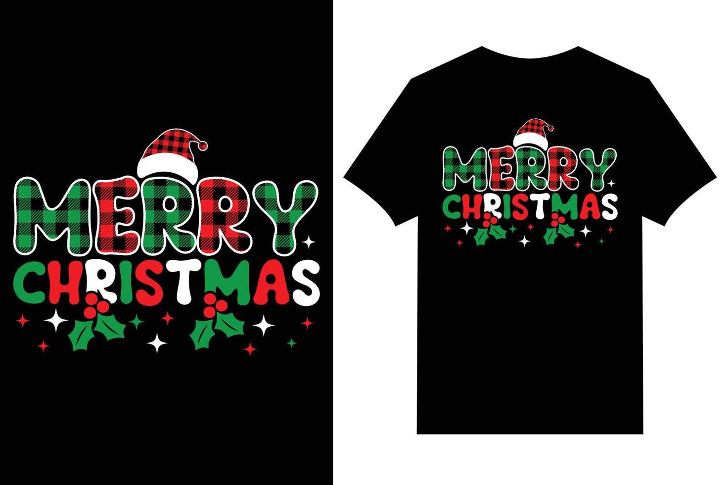 Christmas Typographic T-shirt Design Vector. Merry Christmas vector