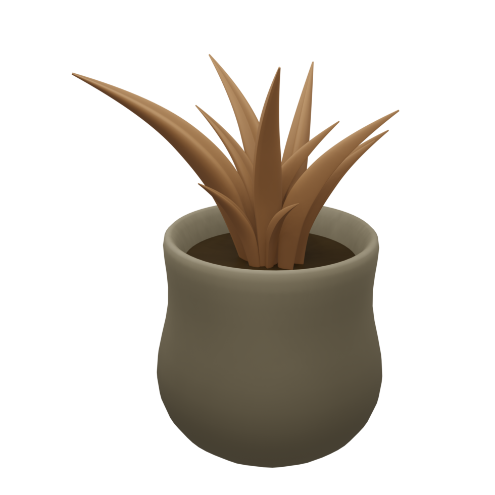 Aloe Vera in the Pot 3D Render png